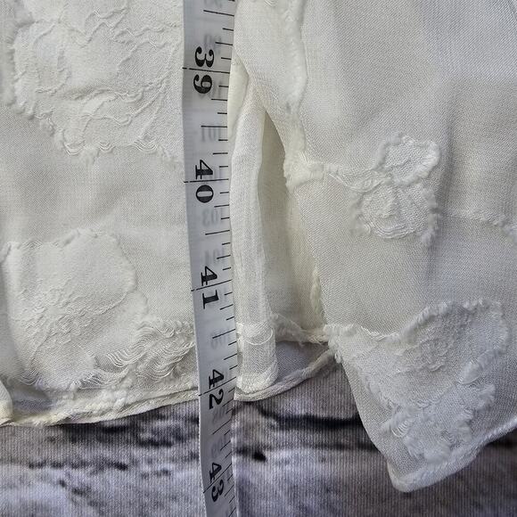 Joie Adella Floral Embroidered Dress In Porcelain White Empire Waist Size 4 - Picture 12 of 14